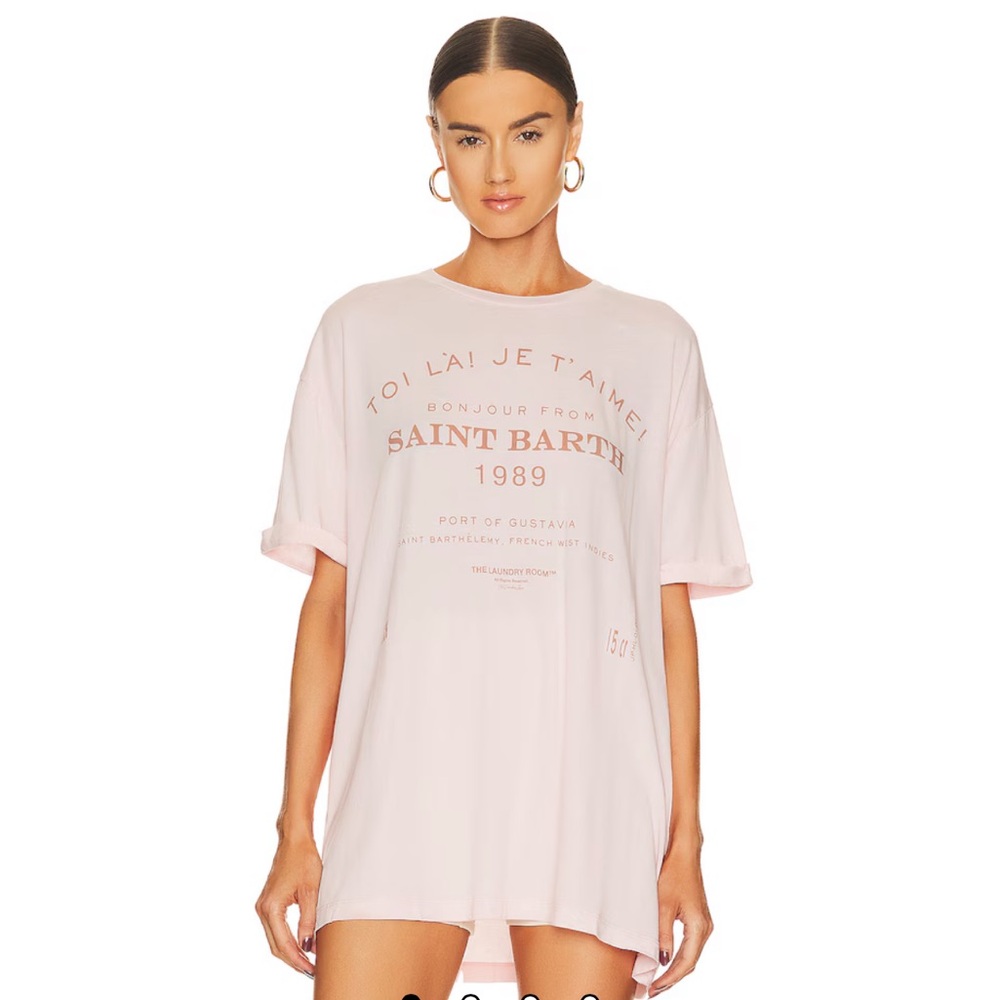 6027. Free People X The Laundry Room Saint Barth 89 Oversize Tee